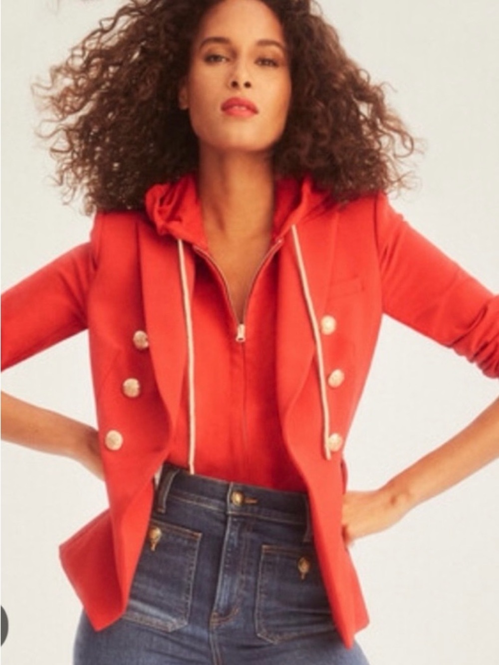 V Beard Miller Blazer Flame Red NWT